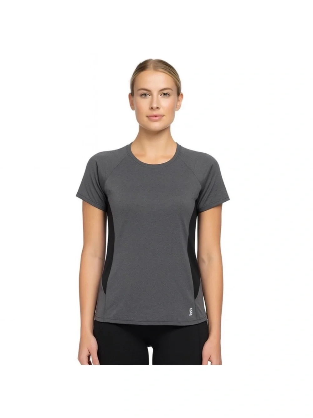 Second Skin grey black athletic short sleeve top tshirt